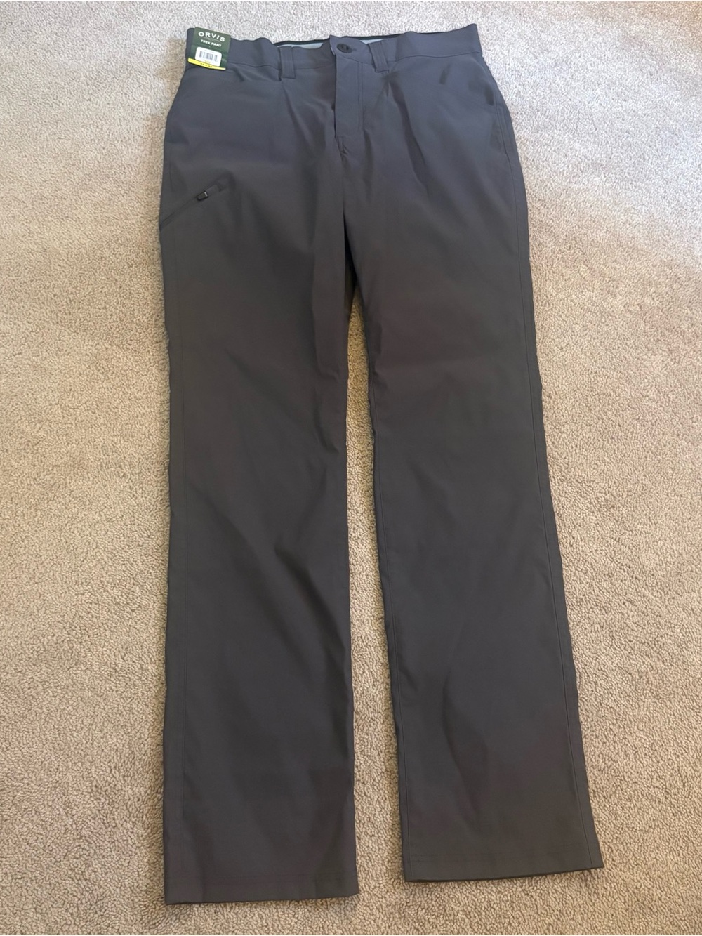 NEW Orvis Men's Dark Gray Performance Nylon Blend Trek Pants Size 32x34